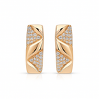Rose Gold Plated Hoop Earrings with Cubic Zirconia