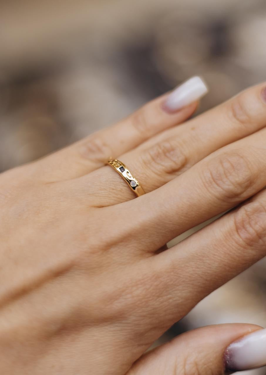 Adjustable Gold Plated Ring – 14K Minimalist Band for Women