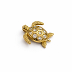 Gold Plated Turtle Pendant with CZ Stones – Hypoallergenic Pendant Charm