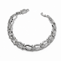 Rhodium Plated CZ Link Chain Bracelet – Statement Style