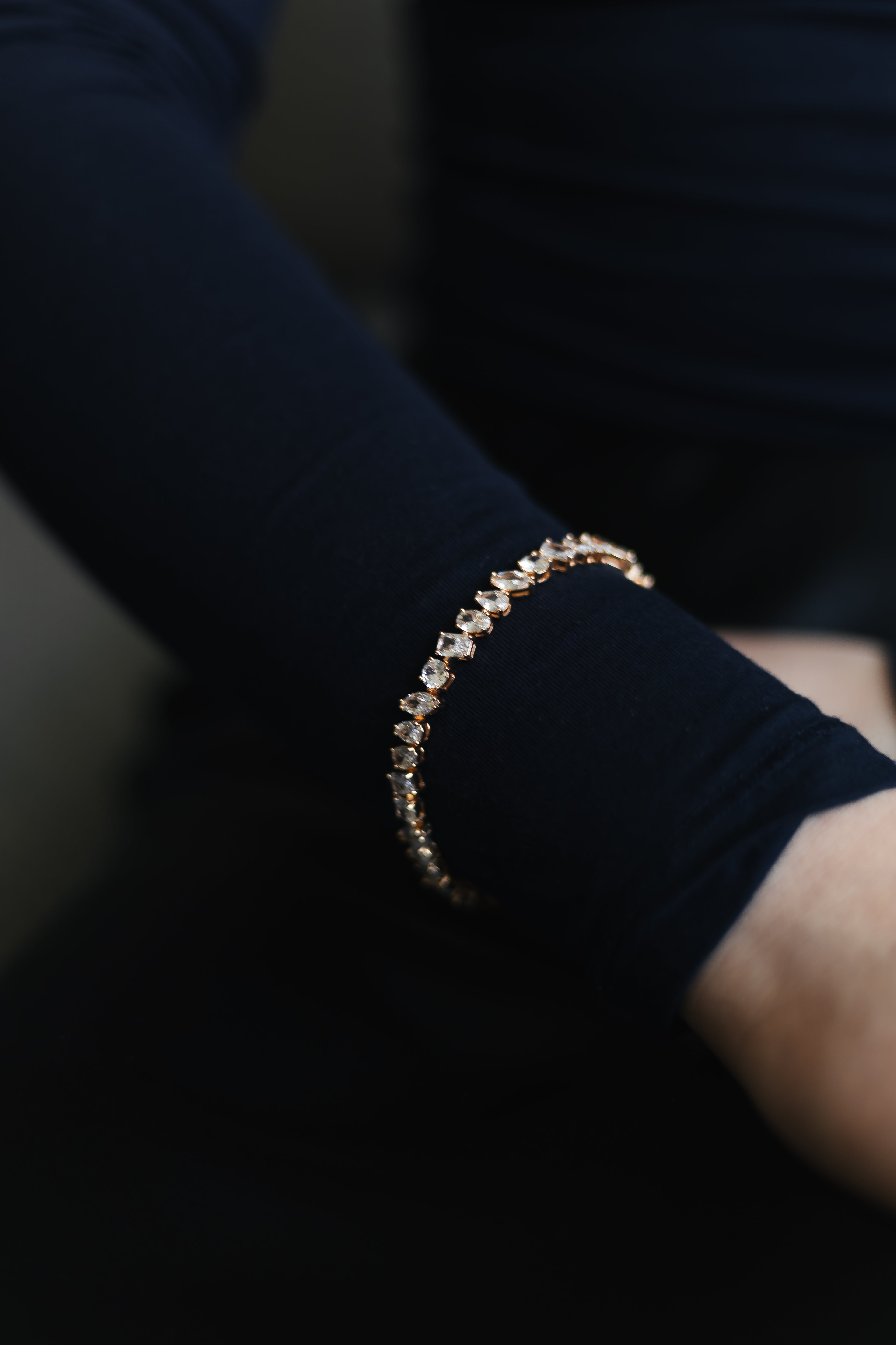 Gold Plated or Rhodium Plated Mixed Cut CZ Tennis Bracelet – Bridal Style
