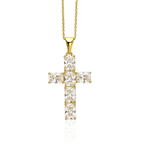 Gold Plated CZ Necklace – 45 cm Chain, 4.5x2.5 cm Pendant