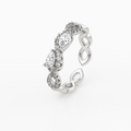Rhodium Plated Infinity Ring with CZ – Adjustable Size 7–8