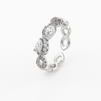 Rhodium Plated Infinity Ring with CZ – Adjustable Size 7–8