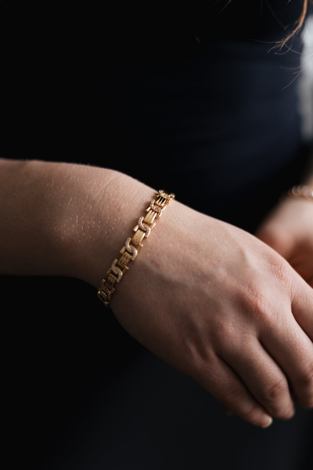 Rose Gold Plated CZ Bracelet 17+3cm Non Tarnish Hypoallergenic