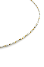 Natural Gemstone Beaded Necklace for Women – Spinel, Amazonite, Malachite, Apatite & Agate, Gold Plated Stainless Steel, 38+5 cm