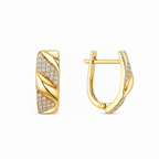 Rose Gold Plated Hoop Earrings with Cubic Zirconia