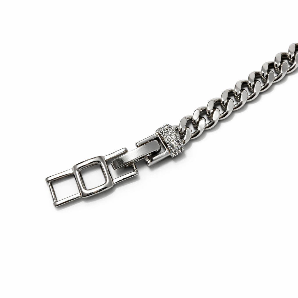 Rose Gold Plated or White Gold Plated CZ Bracelet – Elegant Crystal Bracelet for Women | Non Tarnish | 17.5 + 2.5 cm (6.89” + 0.98”) | Wedding & Evening Jewelry