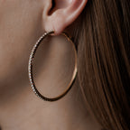 CZ Hoop Earrings | Gold Plated Hoops with Sterling Silver Post 5 cm