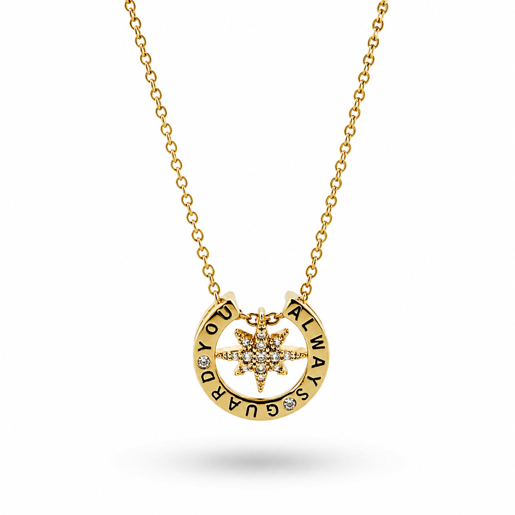 Rose Gold Plated Star Pendant Necklace – Hypoallergenic CZ Necklace 40+5 cm / 15.7”+2”