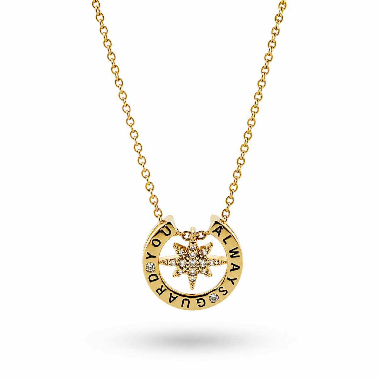 Rose Gold Plated Star Pendant Necklace – Hypoallergenic CZ Necklace 40+5 cm / 15.7”+2”
