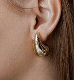 Teardrop Stud Earrings Gold or Silver Plated by Sedy Jewelry