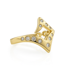 Gold Plated Geometric Ring with CZ – Size 10