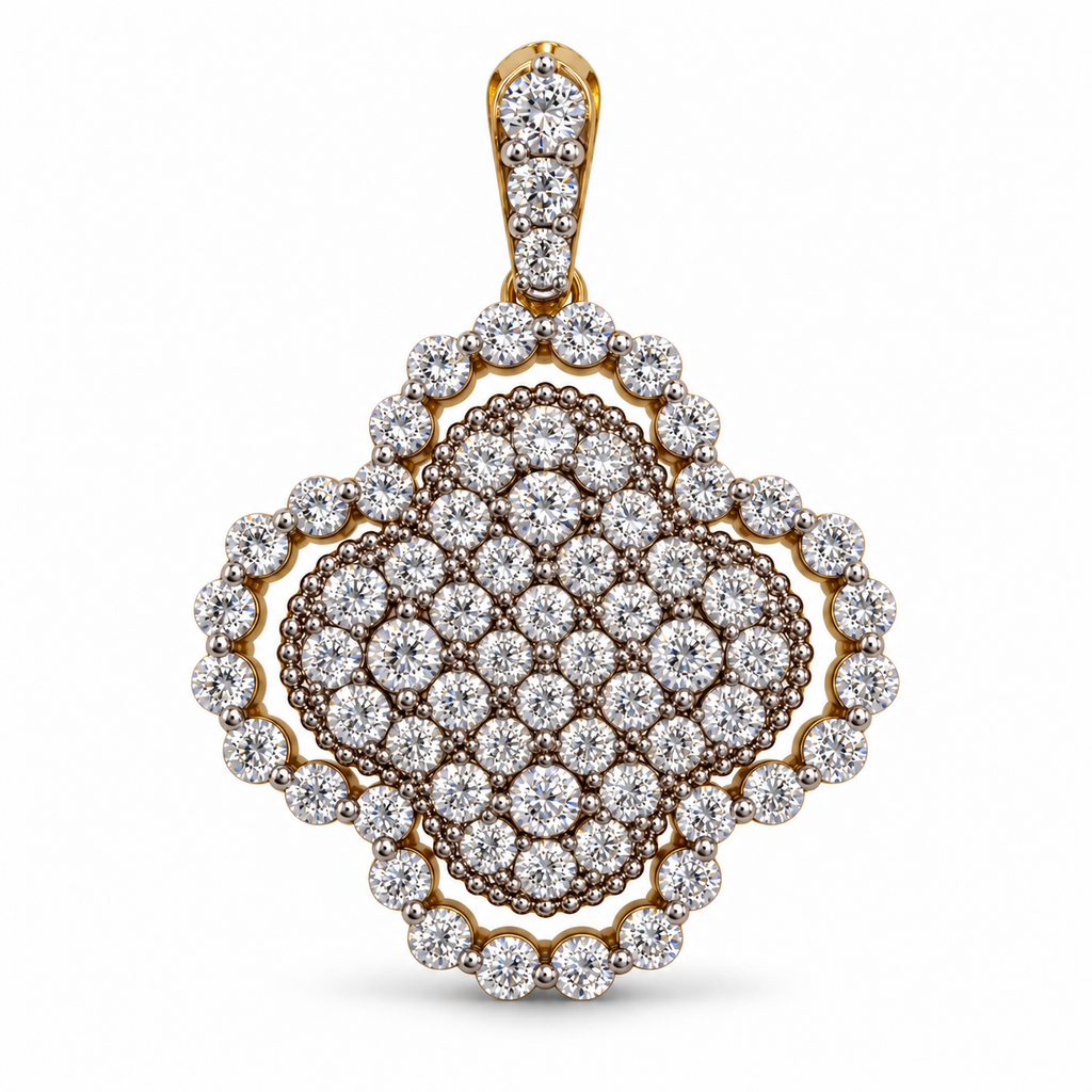 Radiant Bloom Pendant – Gold or White Gold Plated, 2.8 cm