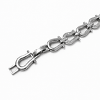 Rhodium Plated CZ Link Chain Bracelet – Statement Style