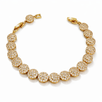 Rose Gold Plated CZ Tennis Bracelet – Black CZ / Clear CZ Crystal Bracelet for Women | Non Tarnish | 17.5 + 3 cm (6.89” + 1.18”)