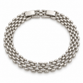 Woven Link CZ Bracelet – White Gold Plated Brass, 9 mm