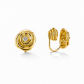 Rose Clip-On Earring – 1.2 cm, Ear Cuff or Lobe, Gold Plated or White Gold Plated