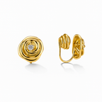 Gold Plated Rose Clip-On Earring – 1.2 cm, Ear Cuff or Lobe