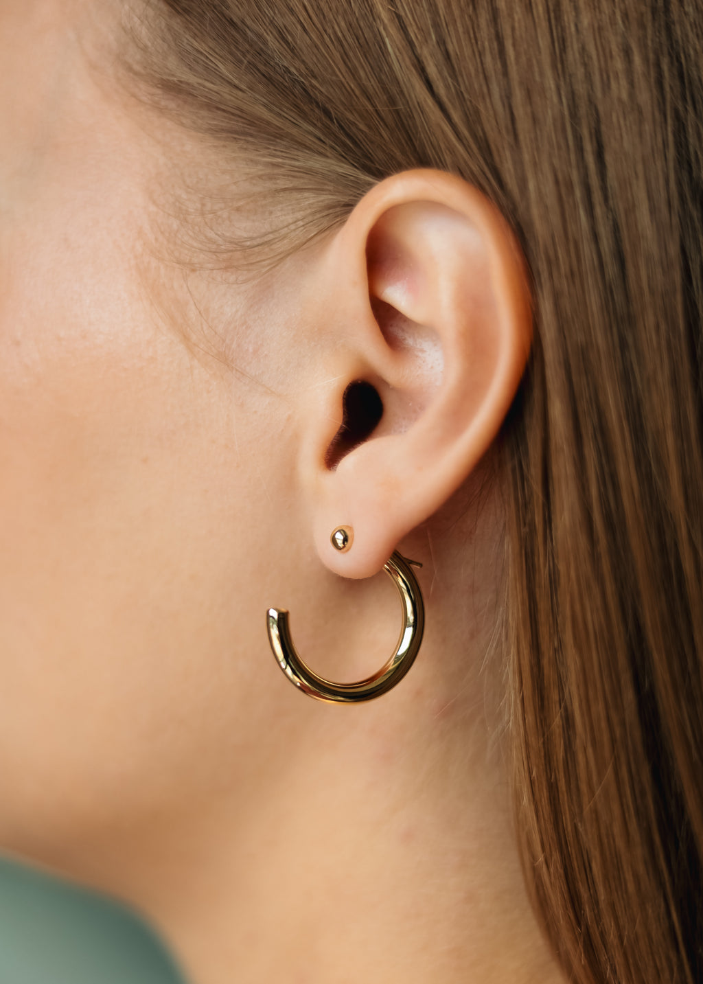 Gold Plated / White Gold Plated Open Hoop Earrings | C Shape