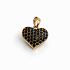 Rose Gold Plated Heart Pendant with CZ Stones – Hypoallergenic Pendant Charm 2 × 1.5 cm