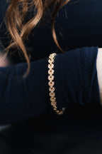 Rose Gold Plated CZ Bracelet – Elegant Crystal Tennis Bracelet for Women | Non Tarnish | 17.5 + 2.5 cm (6.89” + 0.98”) | Wedding & Evening Jewelry