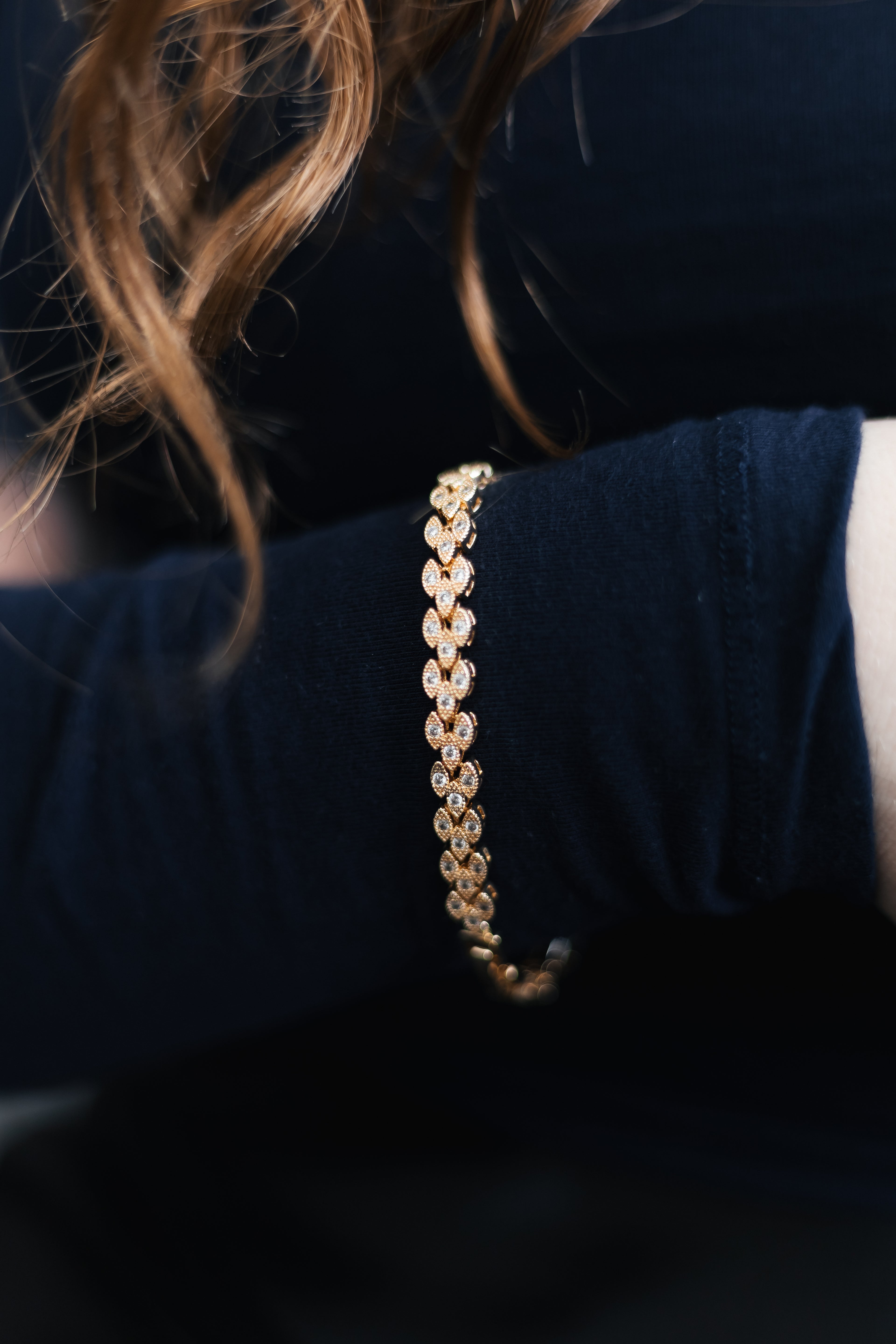 Rose Gold Plated CZ Bracelet – Elegant Crystal Tennis Bracelet for Women | Non Tarnish | 17.5 + 2.5 cm (6.89” + 0.98”) | Wedding & Evening Jewelry