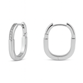 Rectangular Hoop Earrings | Gold or White Gold Plated | Minimalist Hoops 2.6 cm