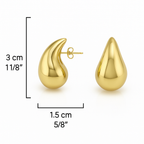 Teardrop Stud Earrings Gold or Silver Plated by Sedy Jewelry