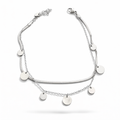 Double Layer Disc Anklet – Stainless Steel, Adjustable 21+5 cm