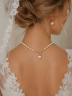 Pearl Necklace with Heart Pendant – Gold or Silver Plated