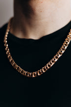 Gold Plated Bismarck Chain Necklace 60 cm – 10 mm Thick Classic Statement Unisex Chain