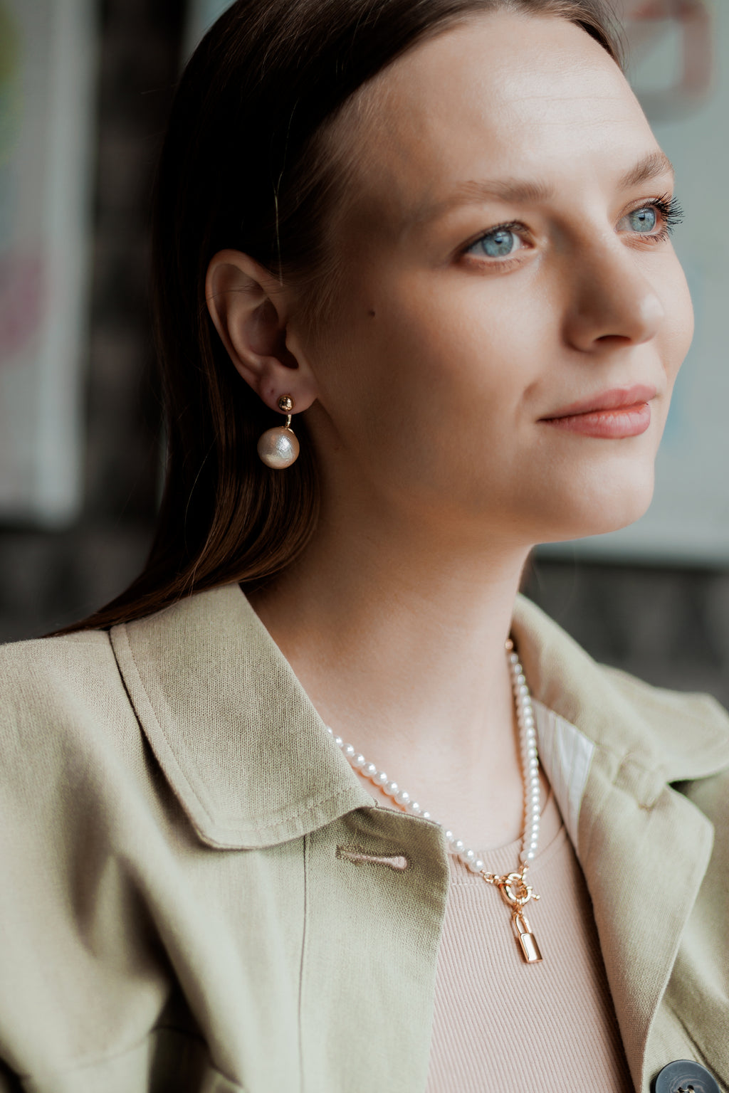 Pearl Ear Jacket Earrings 10mm, Gold Plated, Sterling Silver Post