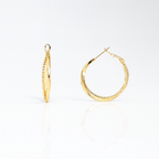 Sedy Jewelry Gold Plated Twisted Hoop Earrings, 30mm Elegant Hoops