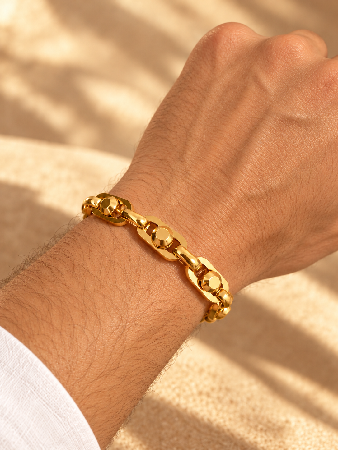 Bold Oval Link Bracelet – Rose Gold Plated Brass, 10 mm