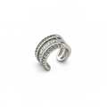 CZ Rhodium Plated Ear Cuff for Cartilage – Single Piece