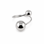 Gold Plated Stainless Steel Double Ball Open Ring