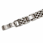 Woven Link CZ Bracelet – White Gold Plated Brass, 9 mm