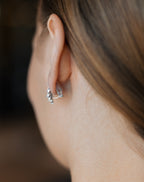 Elegant Leaf CZ Clip-On Earrings Rhodium Plated