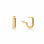 CZ Huggie Earrings | Gold Plated Huggie Hoops 1.7 cm
