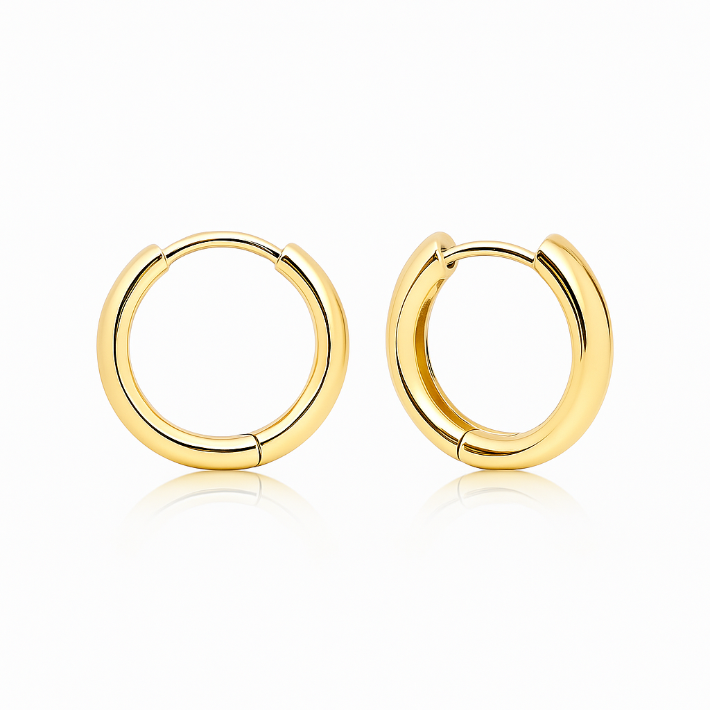 Hypoallergenic Small Hoop Earrings – 14K Gold , Rose & White Gold Plated