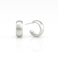 Matte Gold Plated Hoop Earrings with Sterling Silver Post — 2 cm
