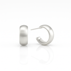 Matte Gold Plated Hoop Earrings with Sterling Silver Post — 2 cm