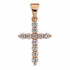 Gold-Plated CZ Pendant – Silver or Rose Gold Colour, 2.5 cm