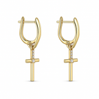 Drop Earrings with CZ | Gold Plated Earrings 3.5 cm
