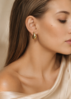 Gold Plated Teardrop Stud Earrings – Hypoallergenic Earrings with Sterling Silver Posts, 2 cm / 0.79”