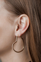 Heart Hoop Earrings with CZ | Gold Plated Hoops 4.5 cm | Sterling Silver Post