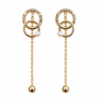 Gold Plated CZ Drop Earrings for Women – Dangle Chain Earrings – Hypoallergenic Jewelry