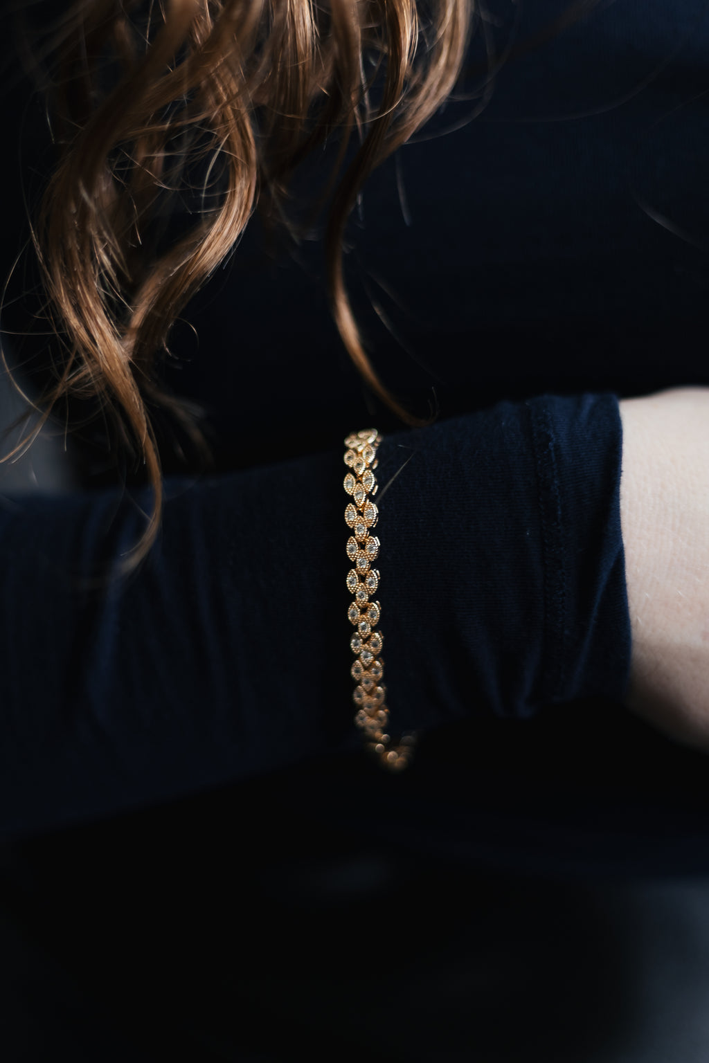 Rose Gold Plated CZ Bracelet – Elegant Crystal Tennis Bracelet for Women | Non Tarnish | 17.5 + 2.5 cm (6.89” + 0.98”) | Wedding & Evening Jewelry