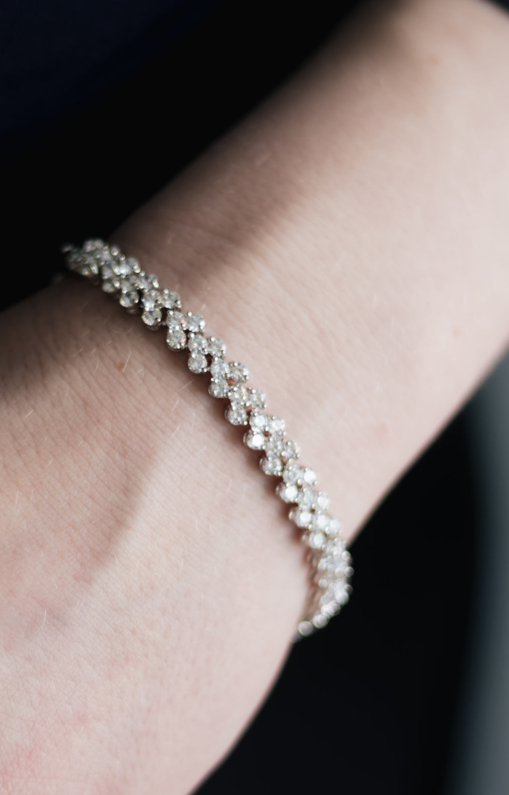 Silver Tone CZ Tennis Bracelet 18+2 cm, 6mm Crystal